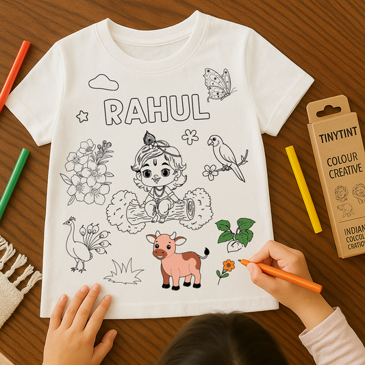 Lord Krishna Our Kids Hero Colour In T-shirt